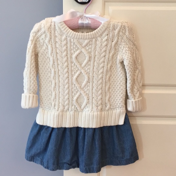 baby girl cable knit sweater dress